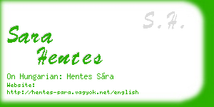 sara hentes business card